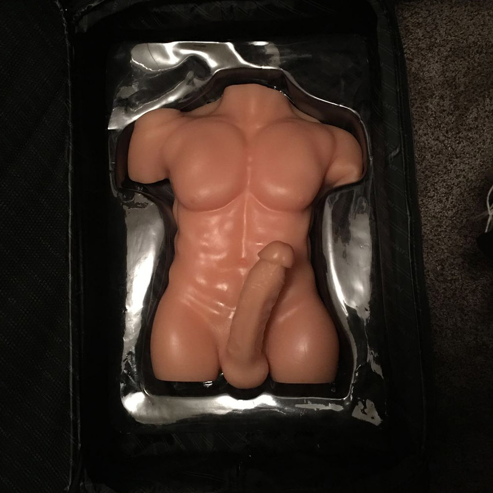 18.5Inch Muscle Male Torso With Dildo