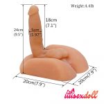 4.4LB Female Male Torso Sex With 7.1″ Dildo
